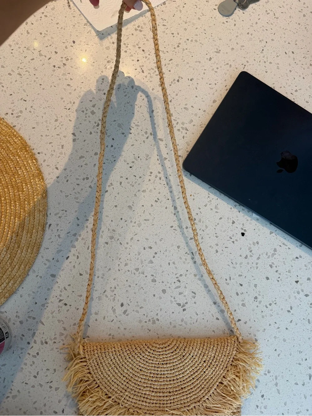 Straw Clutch/Crossbody Natural Rattan
